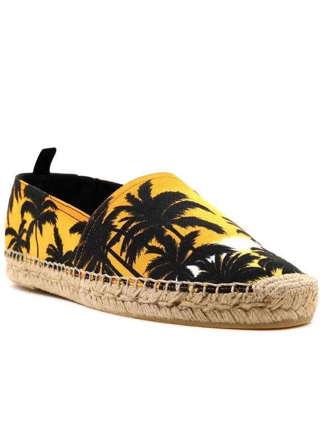 Palm Tree Print Fabric Espadrilles Yellow - SAINT LAURENT - BALAAN 7