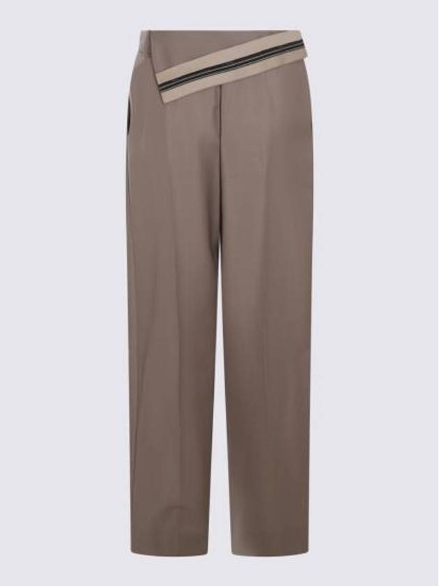 Mohair Wool Carrot Fit Straight Pants Grey - FENDI - BALAAN 3