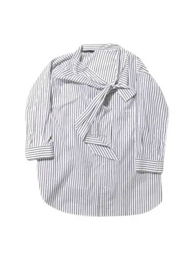 Knotted Poplin Oversized Long Sleeve Shirt White Blue - BALENCIAGA - BALAAN 2