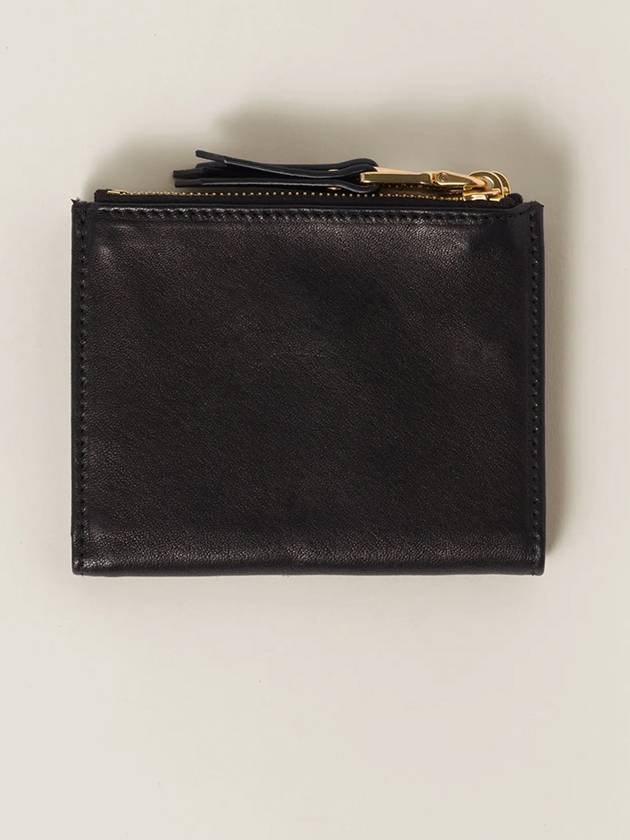 Logo Detail Napa Leather Half Wallet Black - MIU MIU - BALAAN 3