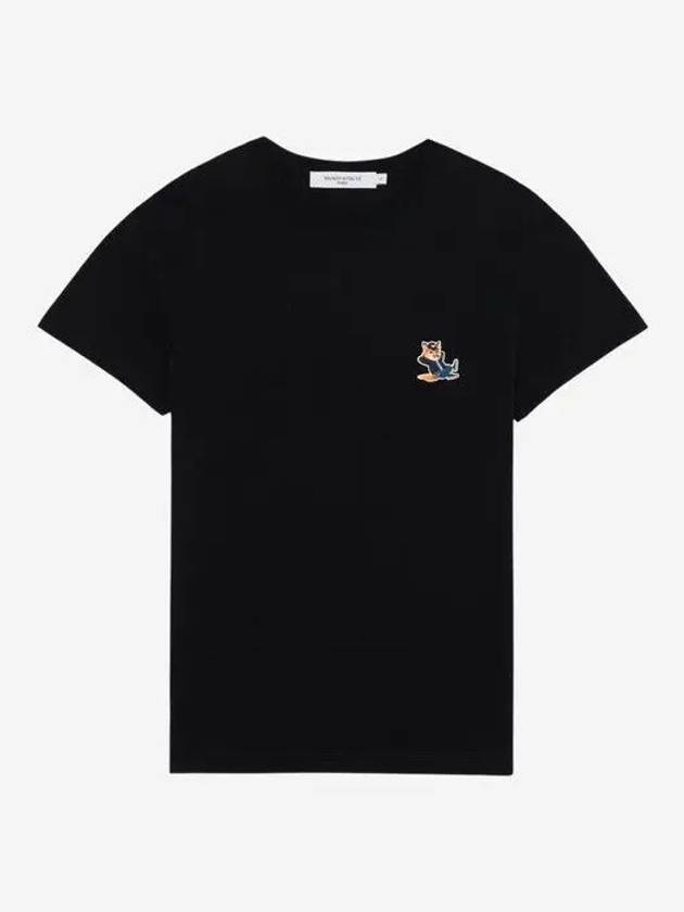 Dressed Fox Patch Classic Cotton Short Sleeve T-Shirt Black - MAISON KITSUNE - BALAAN 3