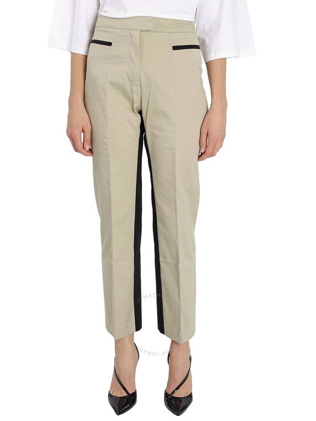 Palm Angels Ladies Beige Straight-leg Panelled Two-tone Trousers, Brand Size 38 (US Size 6) - PALM ANGELS - BALAAN 1