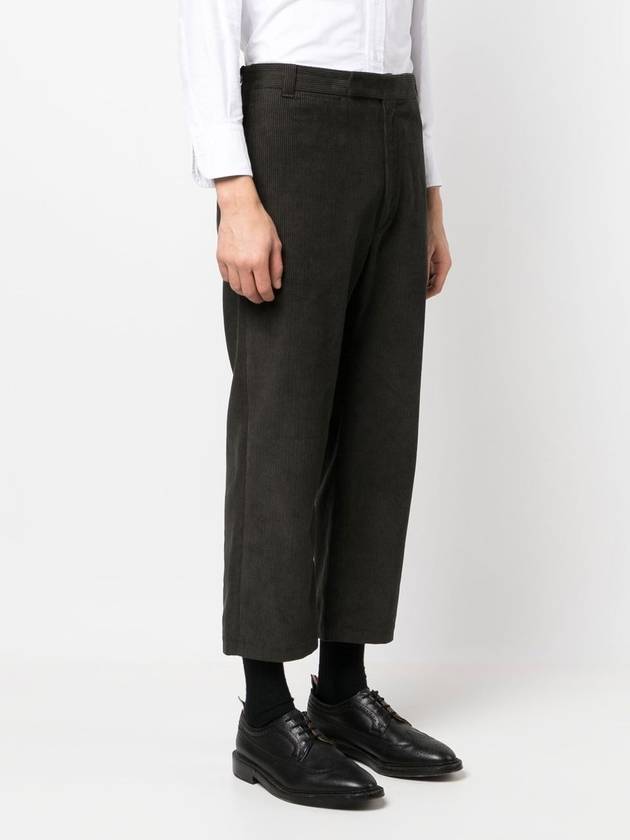 Men's Corduroy Straight Pants Dark Brown - THOM BROWNE - BALAAN 4