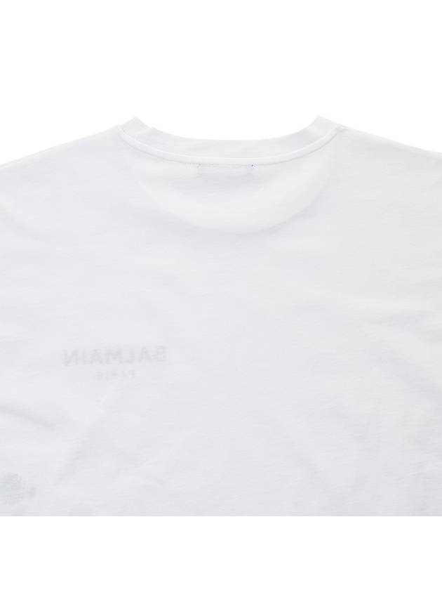 Logo Print Cropped Cotton Short Sleeve T-Shirt White - BALMAIN - BALAAN 8