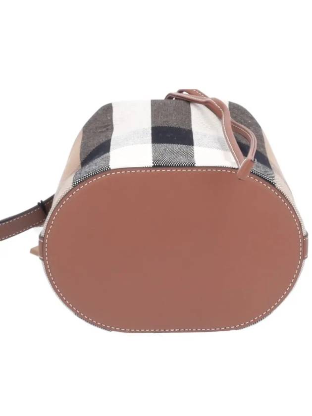 Check Small Bucket Bag Brown - BURBERRY - BALAAN 5