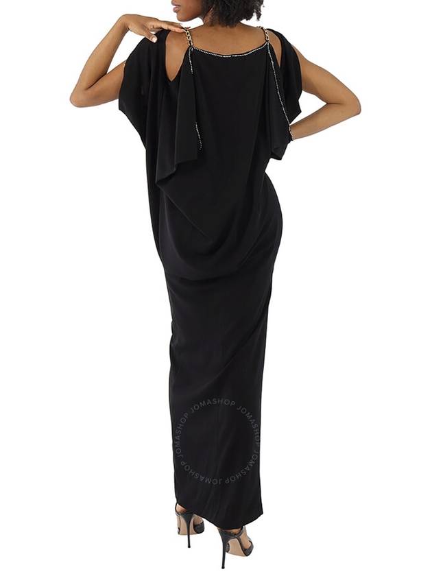 Burberry Black Crystal And Chain Detail Stretch Jersey Sleeveless Gown, Brand Size 4 (US Size 2) - BURBERRY - BALAAN 3