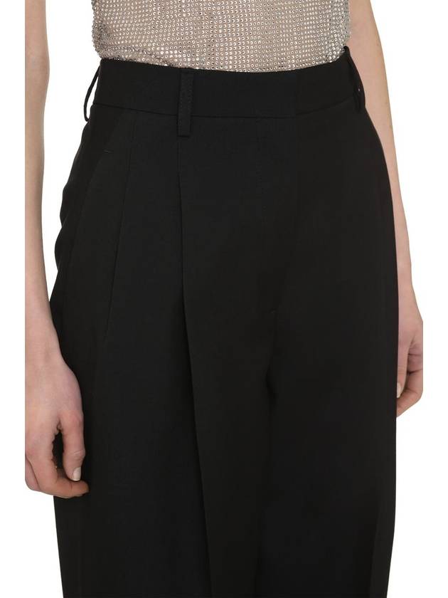 High Waist Wool Wide Pants Black - BURBERRY - BALAAN 6