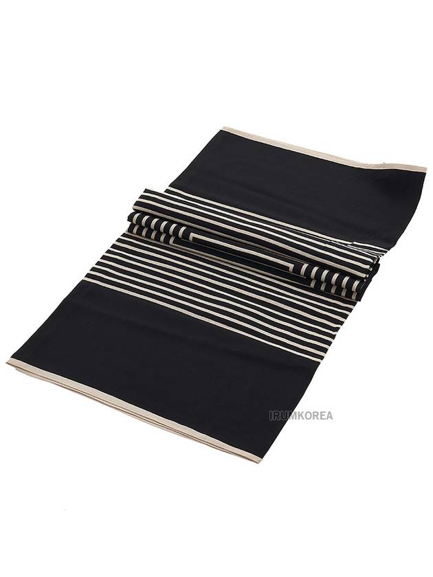 Center Monogram Silk Scarf Black - TOTEME - BALAAN 3