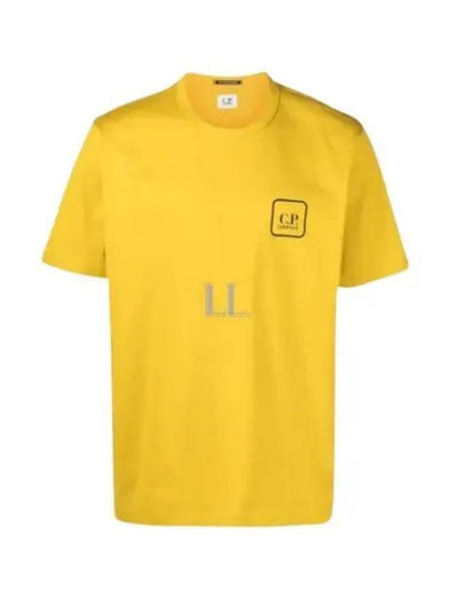 Mercerized Jersey Logo Graphic Short Sleeve T-Shirt Yellow - CP COMPANY - BALAAN 2