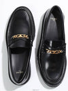 Triomphe Magaret Chain Chunky Leather Loafers Black - CELINE - BALAAN 4