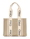 Woody Canvas Medium Tote Bag Cement Pink - CHLOE - BALAAN 2