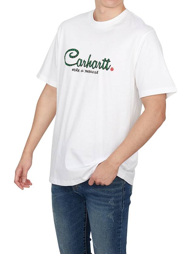 Paradise Script Short Sleeve T-Shirt White - CARHARTT WIP - BALAAN 5