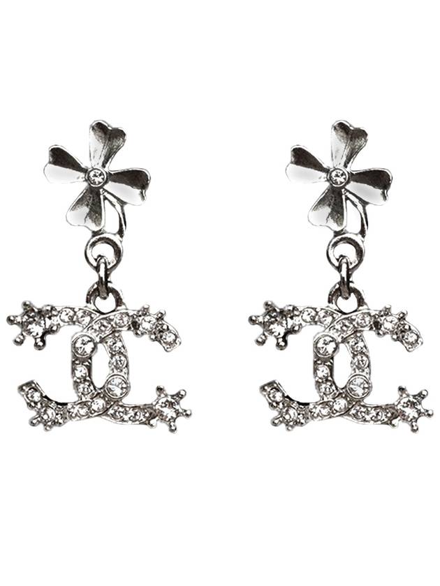 CC logo snowflake drop earrings silver - CHANEL - BALAAN 3