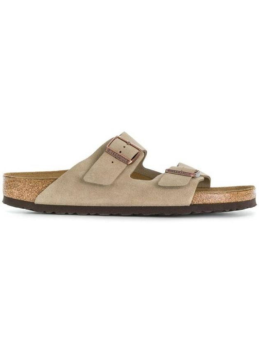 Arizona Soft Footbed Suede Leather Slippers Taupe - BIRKENSTOCK - BALAAN 1