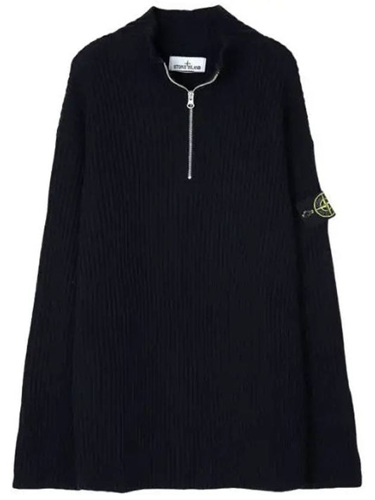 Full rib wool half zip up knit loose fit men - STONE ISLAND - BALAAN 1