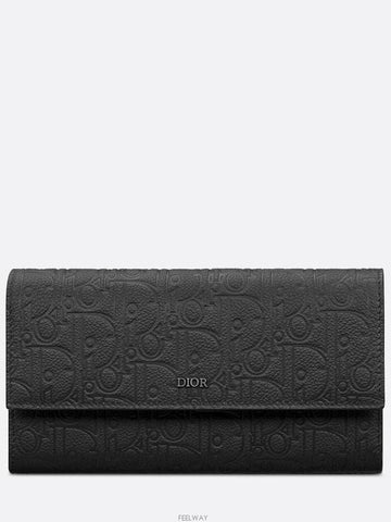 flap long wallet black Dior Gravity leather - DIOR - BALAAN 1