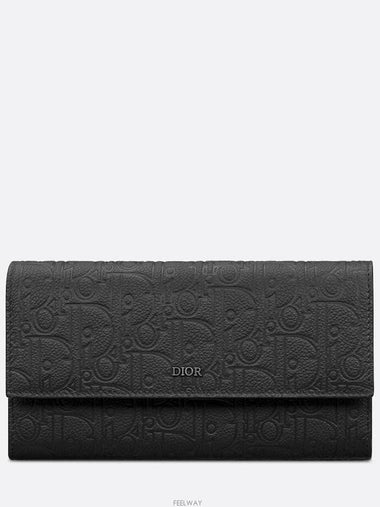 flap long wallet black Dior Gravity leather - DIOR - BALAAN 1