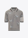 Hector Diagonal Virgin Wool Short Sleeve Polo Shirt Grey - THOM BROWNE - BALAAN 2