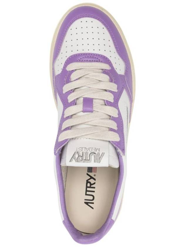 Medalist Leather Low Top Sneakers White Purple - AUTRY - BALAAN 5