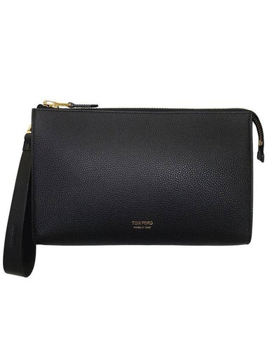 Men's Mini Logo Strap Clutch Bag Black - TOM FORD - BALAAN 1