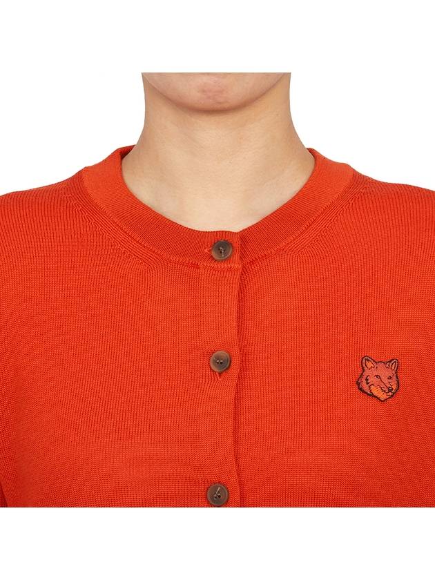 Bold Fox Head Patch Regular Cardigan Red - MAISON KITSUNE - BALAAN 7