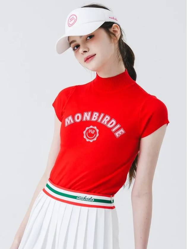 Montbird mock neck cap sleeve knit RED - MONBIRDIE GOLF - BALAAN 1