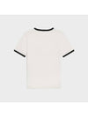 Flocking Logo Cotton Short Sleeve T-Shirt Cream - CELINE - BALAAN 3