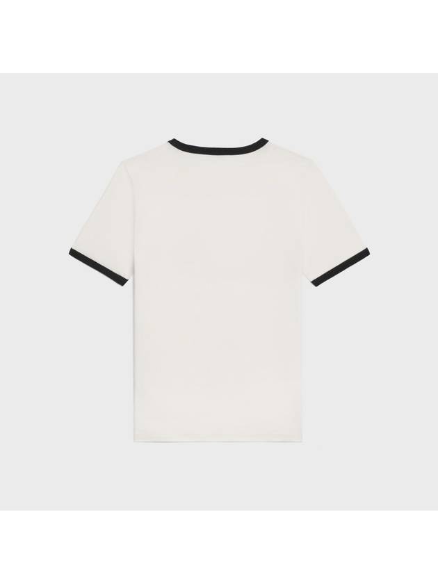 Flocking Logo Cotton Short Sleeve T-Shirt Cream - CELINE - BALAAN 3