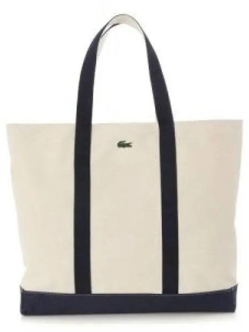 Summer pack tote bag natural navy 1279838 - LACOSTE - BALAAN 1