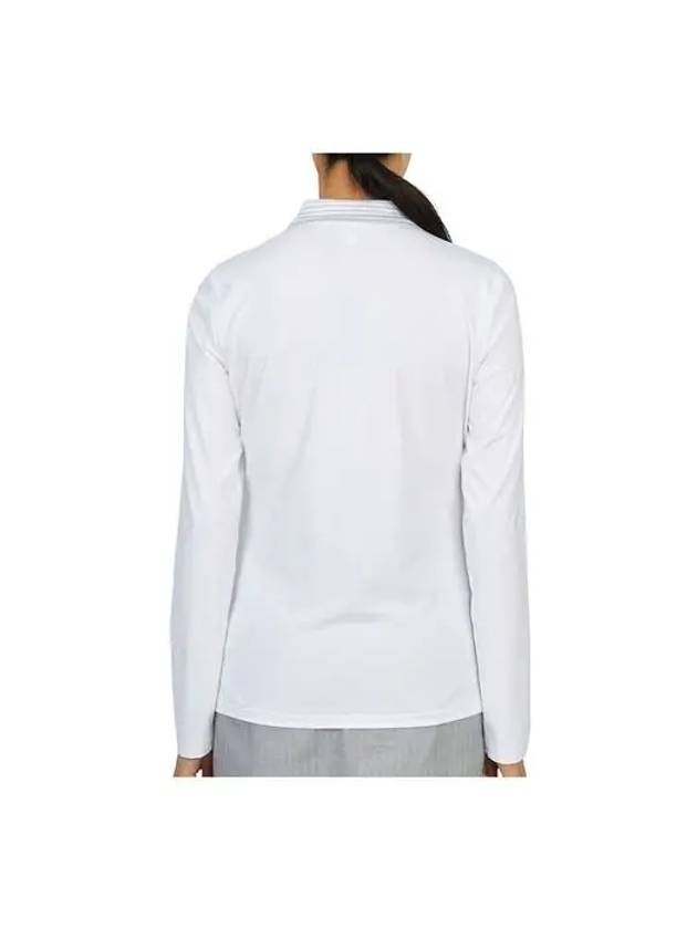 Women's Featherweight Zip Long Sleeve Polo Shirt White - G/FORE - BALAAN 3