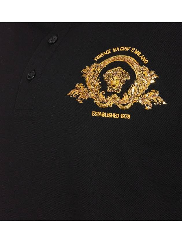 Medusa Head Pique Polo Shirt Black - VERSACE - BALAAN 4