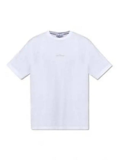 Logo Print Short Sleeve T-Shirt White - STONE ISLAND - BALAAN 2