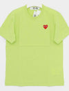 P1T2722 GREEN Red Heart Short Sleeve T Shirt - COMME DES GARCONS - BALAAN 2