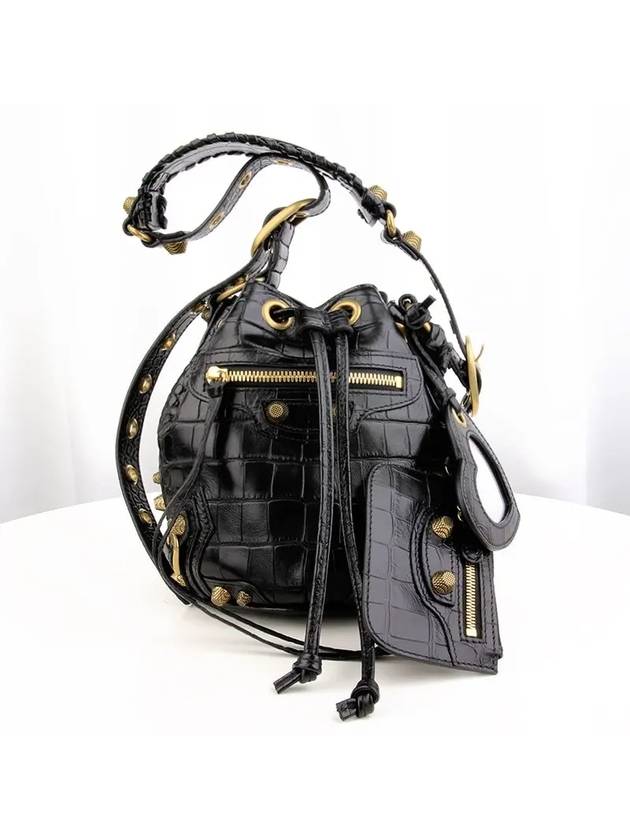 Le Cagole XS Leather Bucket Bag Black - BALENCIAGA - BALAAN 3