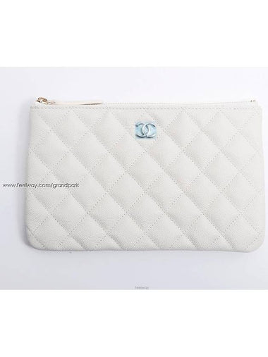 Classic Pouch White Gold Caviar 67020 - CHANEL - BALAAN 1