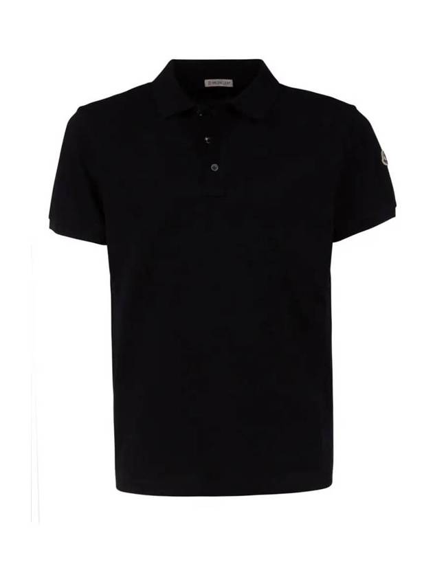 Logo Short Sleeve Polo Shirt Navy - MONCLER - BALAAN 1