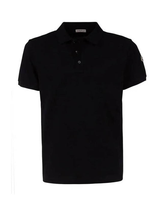 Logo short sleeve PK shirt black - MONCLER - BALAAN 1