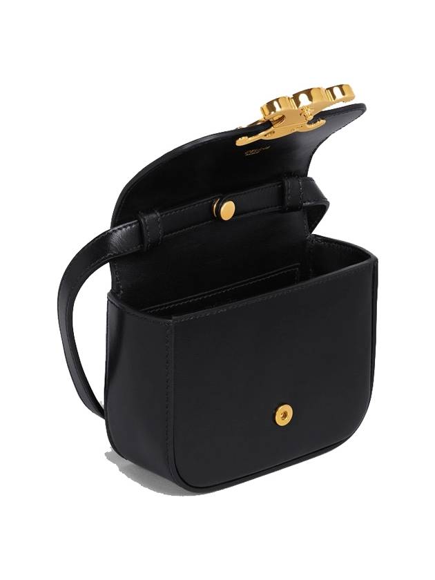 Triomphe Small Shiny Calfskin Cross Bag Black - CELINE - BALAAN 5