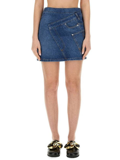 Twister Mini Denim A-Line Skirt Blue - JW ANDERSON - BALAAN 2