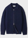 Fisherman collar zip up cardigan navy - INDUST - BALAAN 5