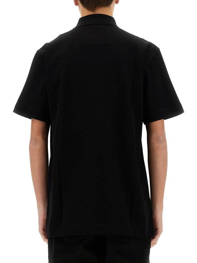 Embroidered Logo Cotton Polo Shirt Black - GIVENCHY - BALAAN 4