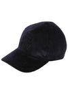 Embossed Logo Velvet Ball Cap Navy - MIU MIU - BALAAN 2