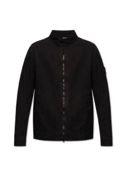 Tela Mock Neck Zip-up Jacket Black - STONE ISLAND - BALAAN 2