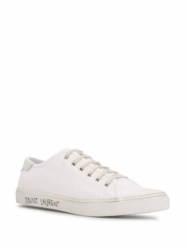 Malibu Logo Canvas Low Top Sneakers White - SAINT LAURENT - BALAAN 3