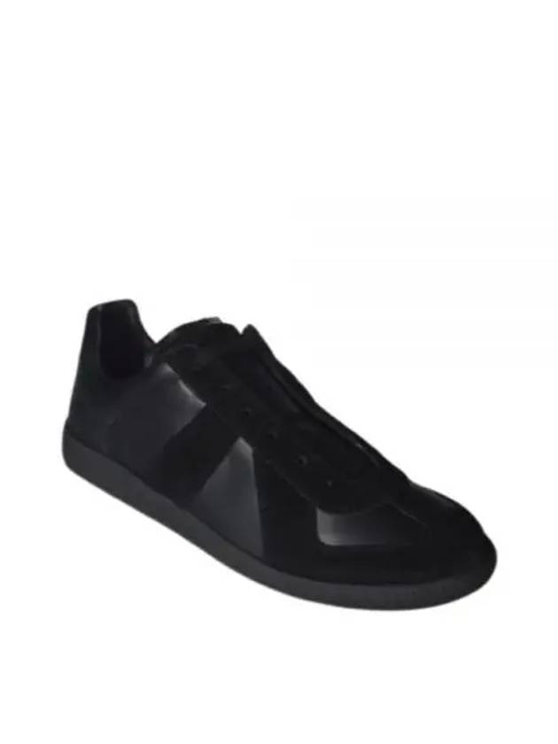 Men's Replica Leather Suede Low Top Sneakers Black - MAISON MARGIELA - BALAAN 2