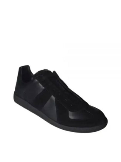 Men's Replica Leather Suede Low Top Sneakers Black - MAISON MARGIELA - BALAAN 2