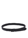 Men's Woven Leather Belt Black - BOTTEGA VENETA - BALAAN 1