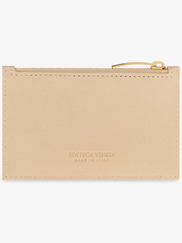 Intrecciato Zipper Card Wallet Beige - BOTTEGA VENETA - BALAAN 4