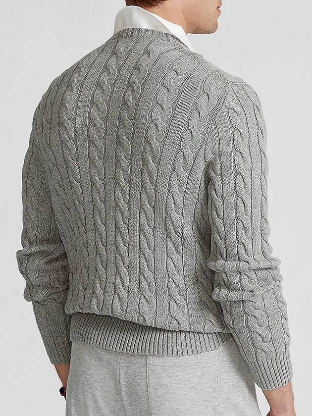 Embroidery Logo Cable Knit Top Grey - POLO RALPH LAUREN - BALAAN 4