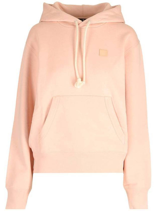 Studios Women's Face Patch Cotton Hooded Top Powder Pink - ACNE STUDIOS - BALAAN 1